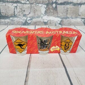 Australia Shot Glasses Set of 3 Souvenirs  Koala